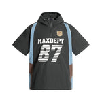 레트로 레터 후드 반팔