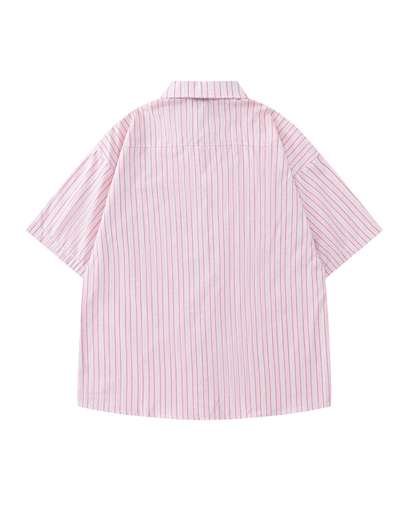 Simple striped short-sleeved shirt