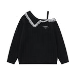 레이스 패널 니트 스웨터(여성용)