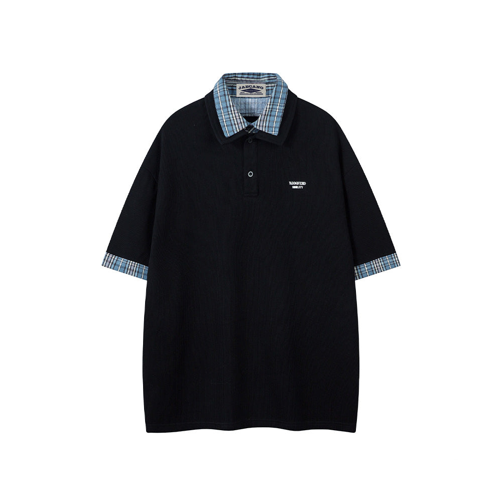 라펠 프린트 반소매