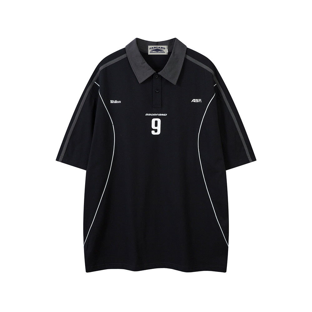 Contrast color letter short sleeves