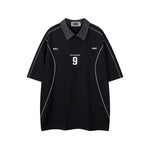 Contrast color letter short sleeves