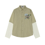 Fake two-piece long-sleeved shirt