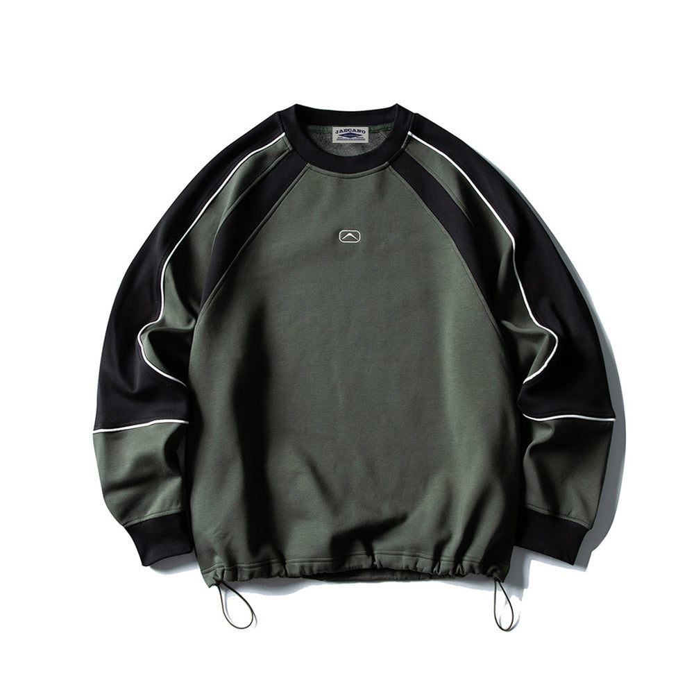 Color-blocked fleece-lined sweatshirt