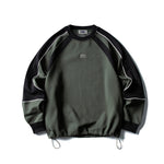 Color-blocked fleece-lined sweatshirt