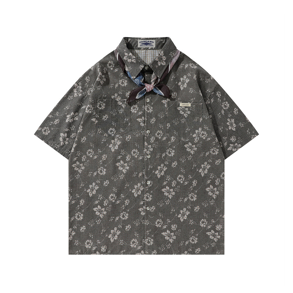 Vintage Floral Tie Shirt
