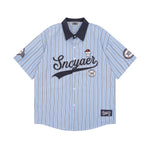 레트로 세로줄무늬 반팔셔츠