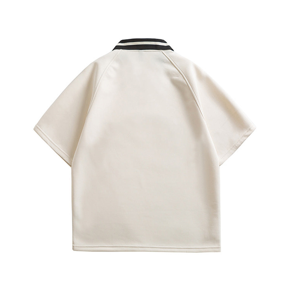 Contrast color polo short sleeve