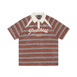 대조적인 줄무늬 짧은 소매