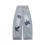 Washed straight jeans