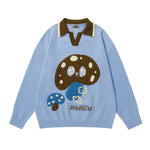 Contrast color mushroom sweater