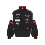Patchwork racing suit jacket
