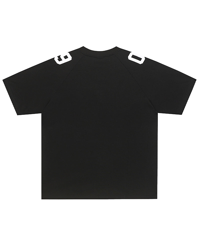 Embroidered badge short-sleeved shirt