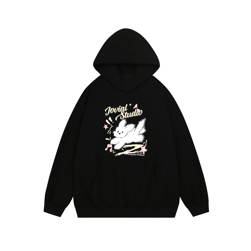 小狗刺綉連帽衛衣