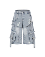 Distressed ripped shorts