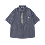 復古碎花短袖襯衫