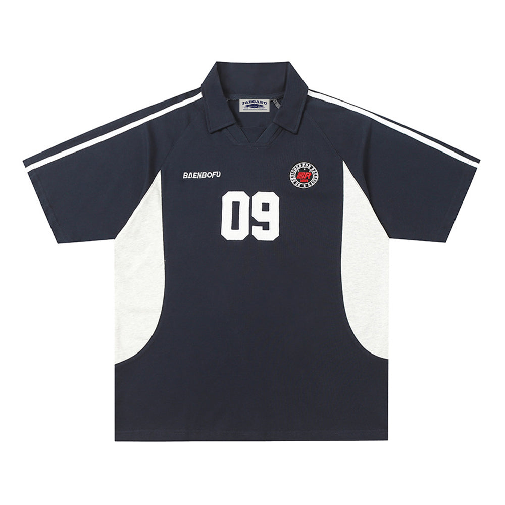 Contrast color loose short sleeves