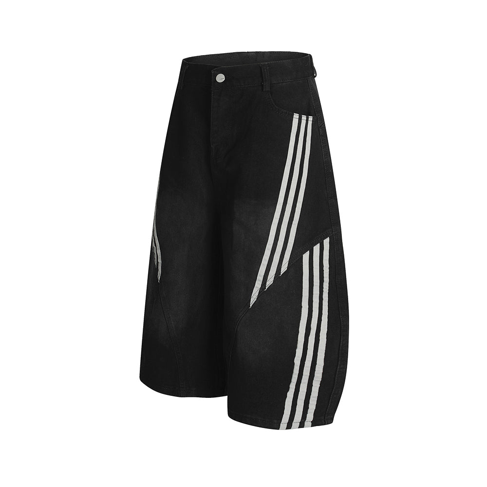 Vintage Washed Cropped Denim Shorts