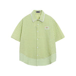Solid color plaid short sleeve shirt