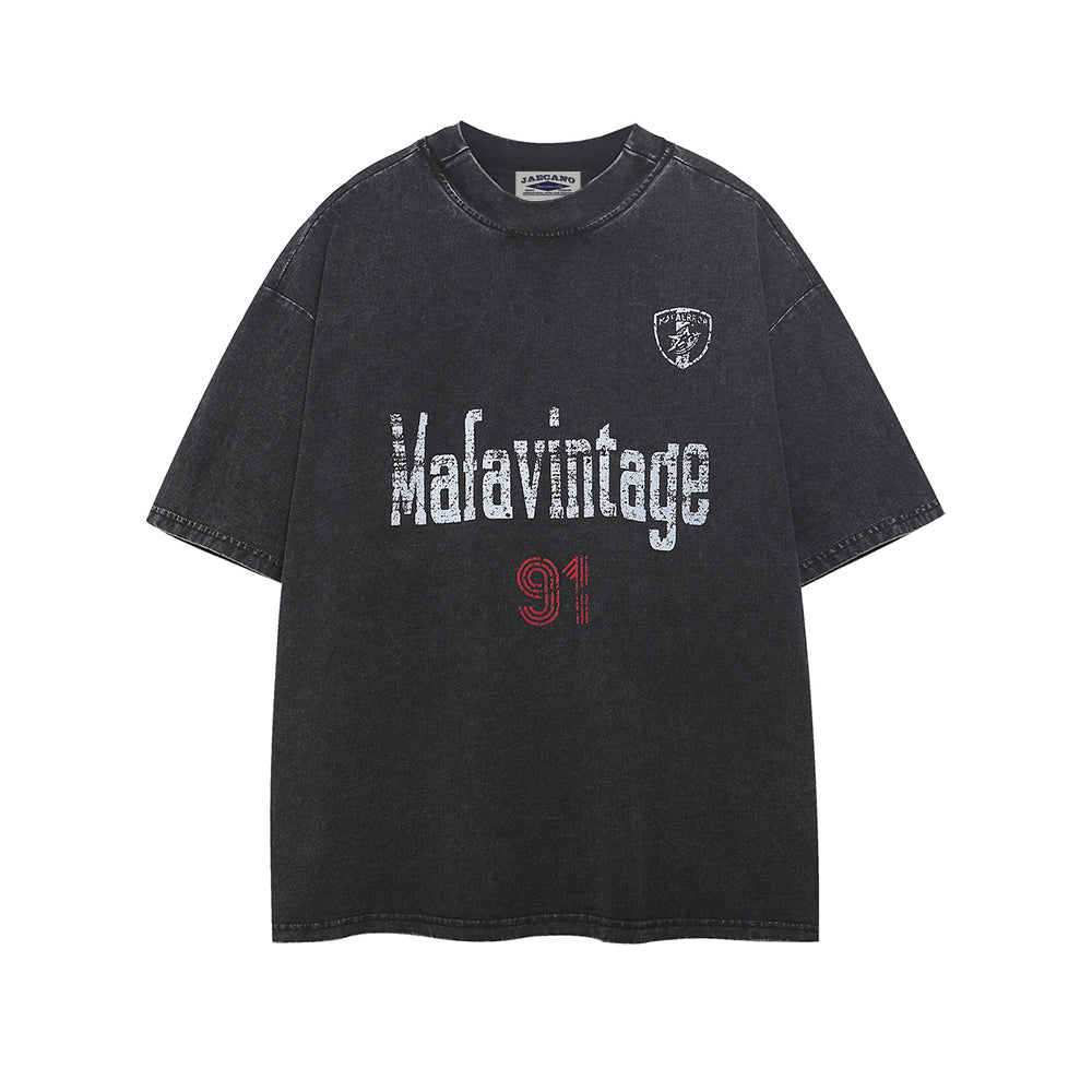 레트로 프린트 캐주얼 반팔