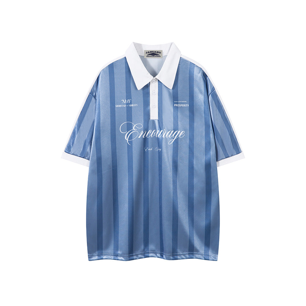 레트로 대비 스트라이프 반소매