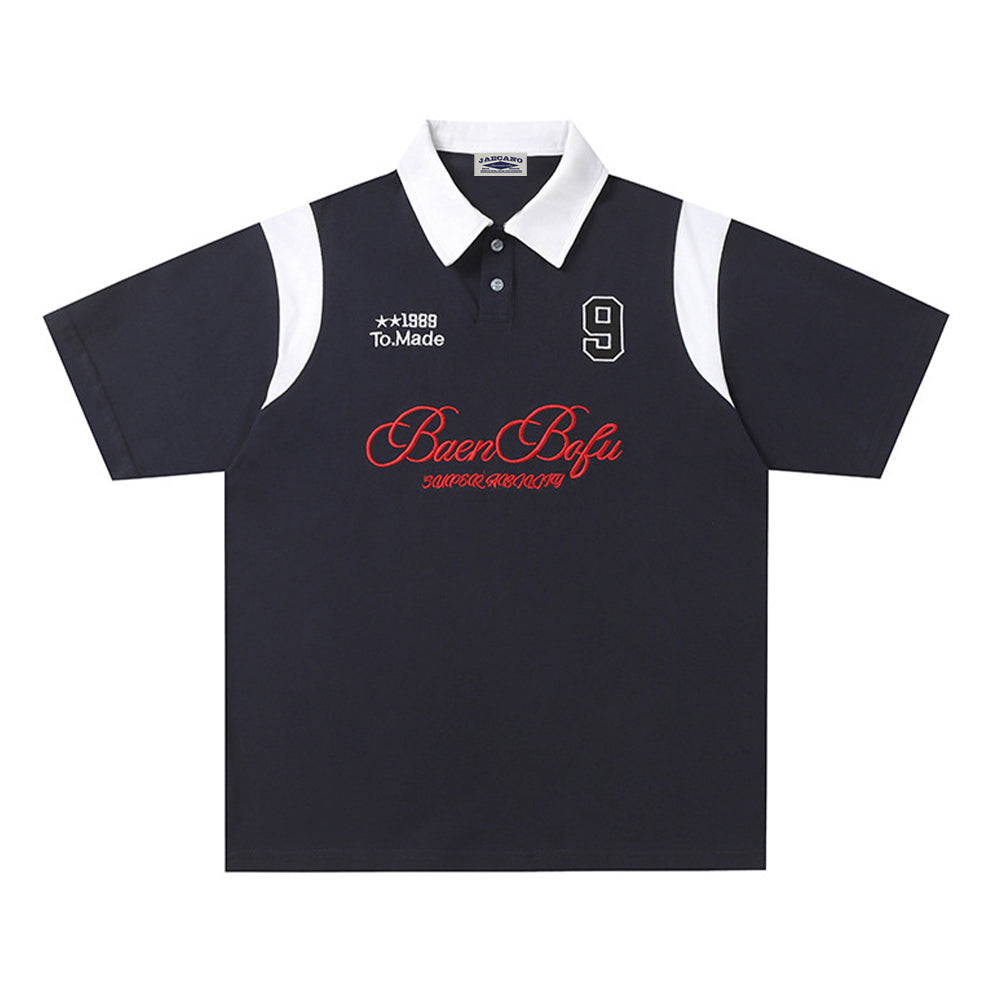 레트로 패치워크 캐주얼 반팔