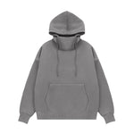 Retro half turtleneck hooded sweatshirt