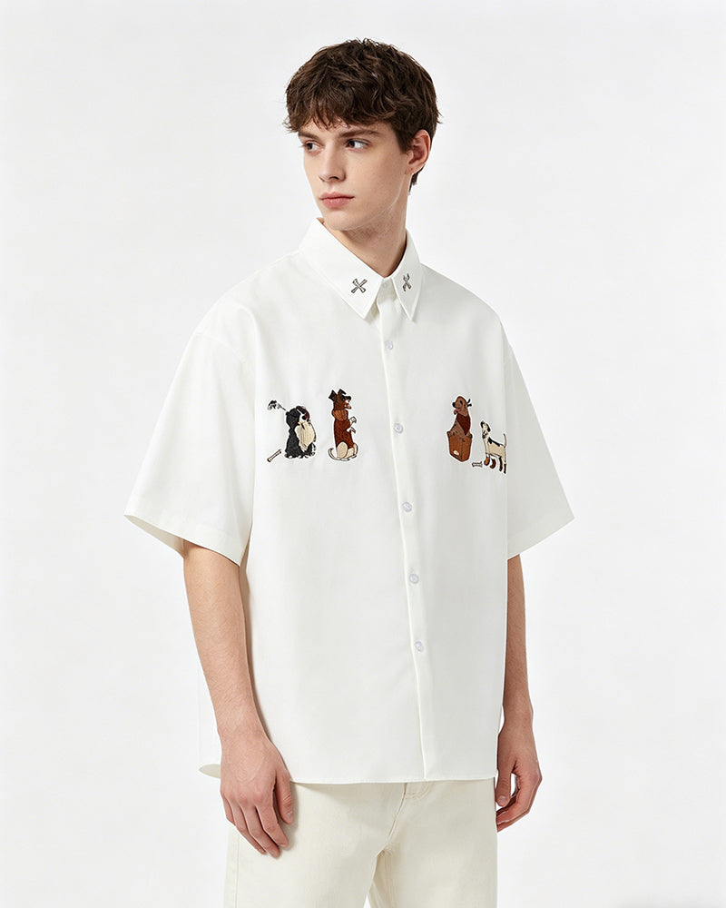 Cute Puppy Short Sleeve Shirt