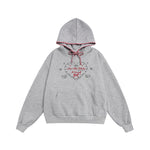 Heart embroidered hooded sweatshirt