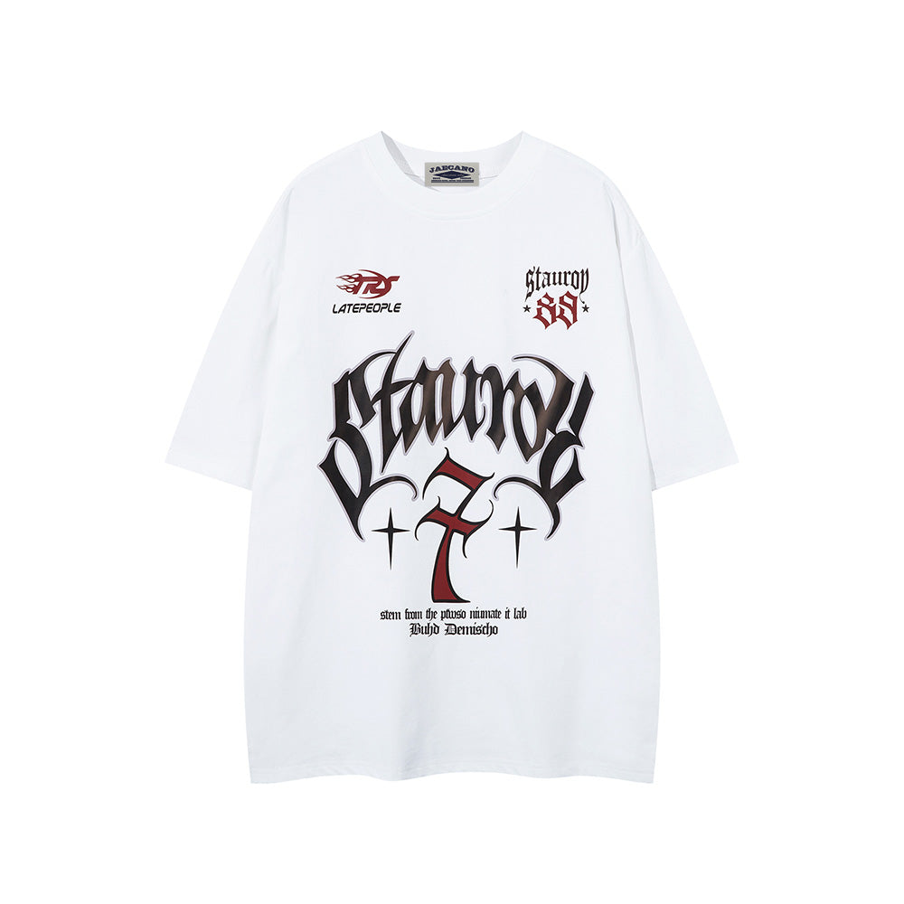 Casual sports print short sleeves