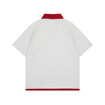 레트로 콘트라스트 라펠 반팔