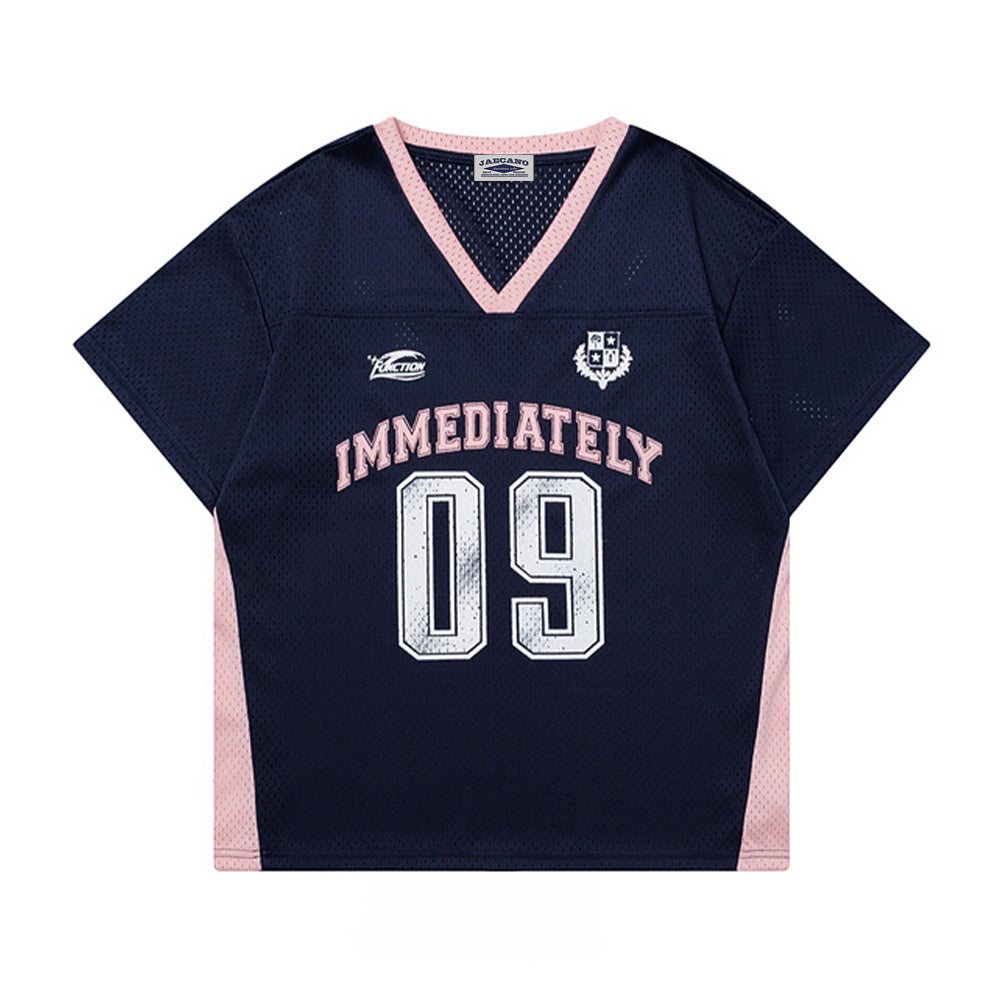 Retro sports style short sleeves