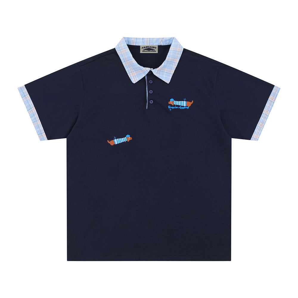 빈티지 자수 강아지 반팔