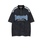 Retro embroidered polo short sleeves