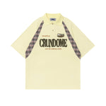 문자 자수 짧은 소매