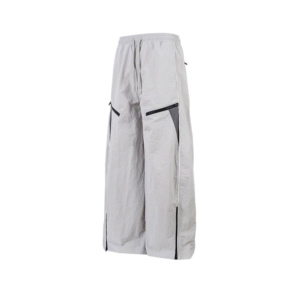 Panelled straight-leg casual trousers