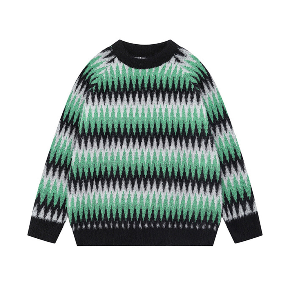 Contrast color panel sweater
