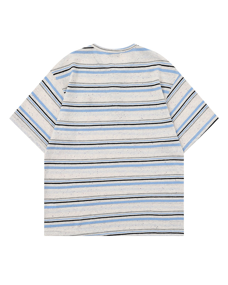 Retro striped short-sleeved shirt