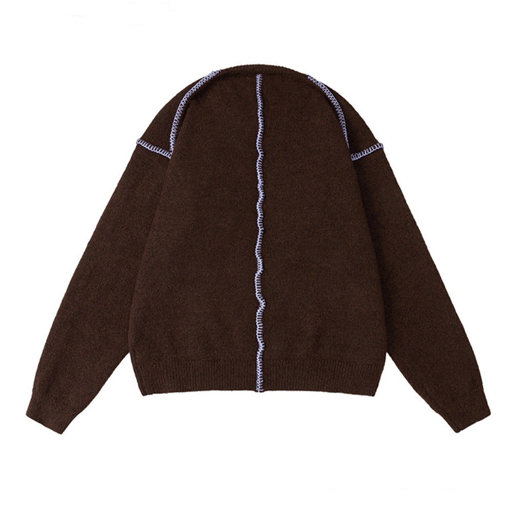 Retro crew neck casual sweater