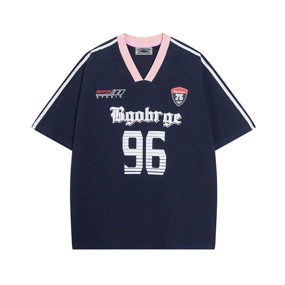 Retro simple loose short sleeves