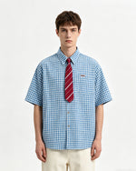 Casual plaid short-sleeved shirt