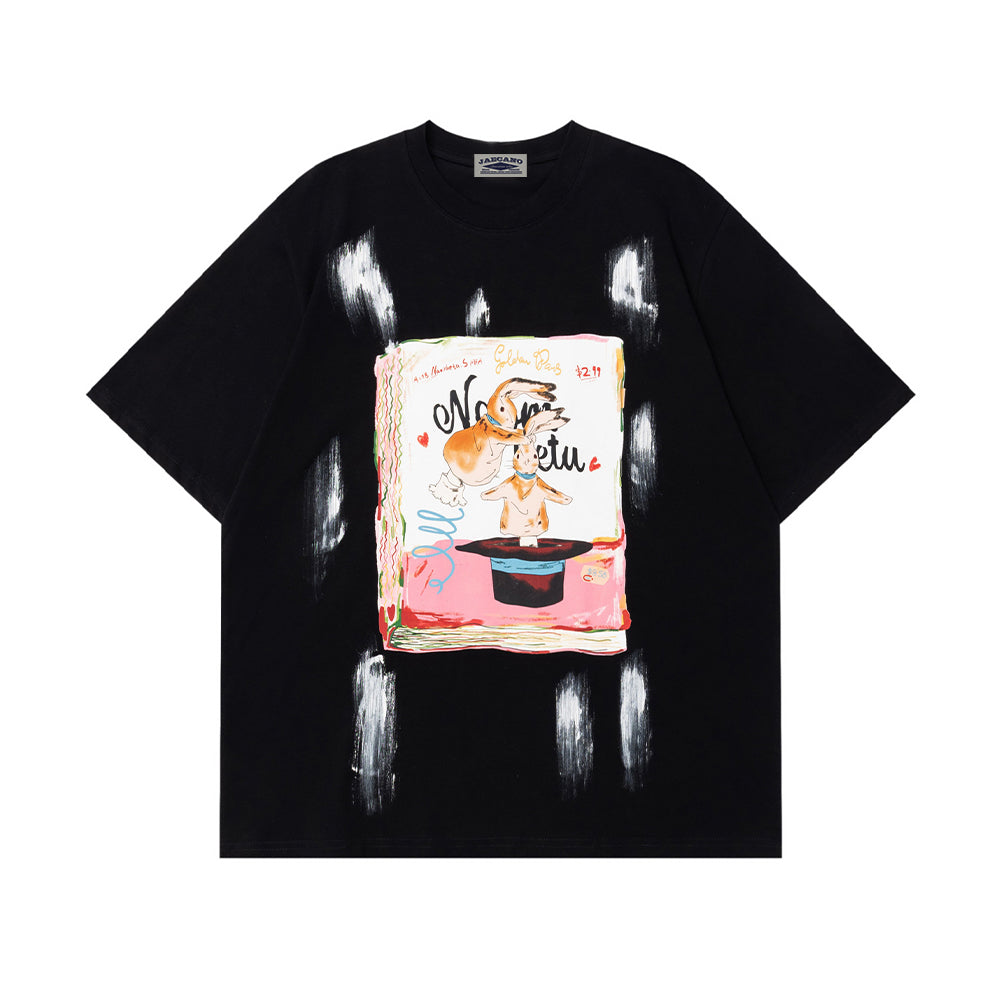 만화 토끼 반팔