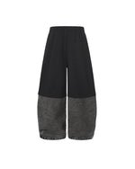 Denim patchwork trousers