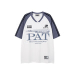 레트로 콘트라스트 프린트 반소매