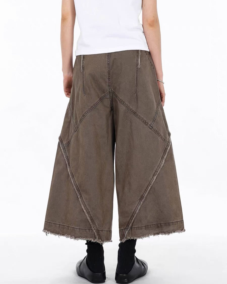 Panelled cargo cropped trousers