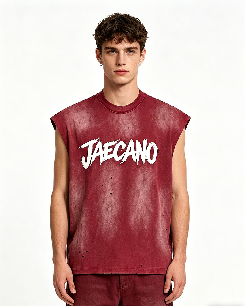 復古做舊無袖T恤