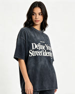 復古做舊印花短袖