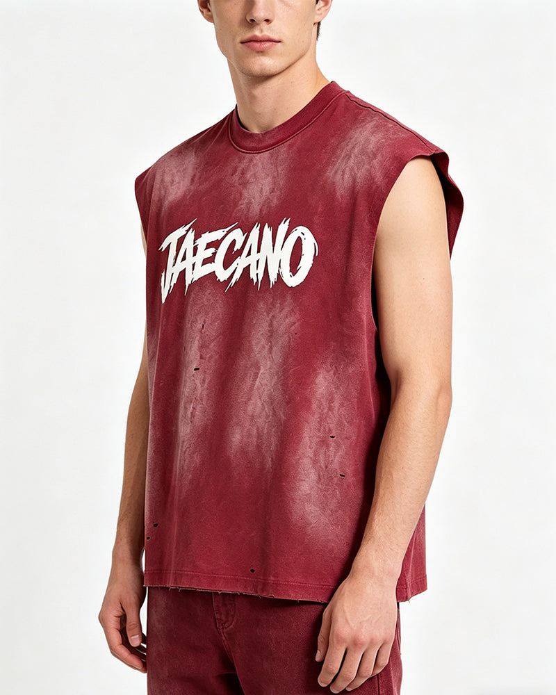 復古做舊無袖T恤