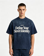 復古做舊印花短袖