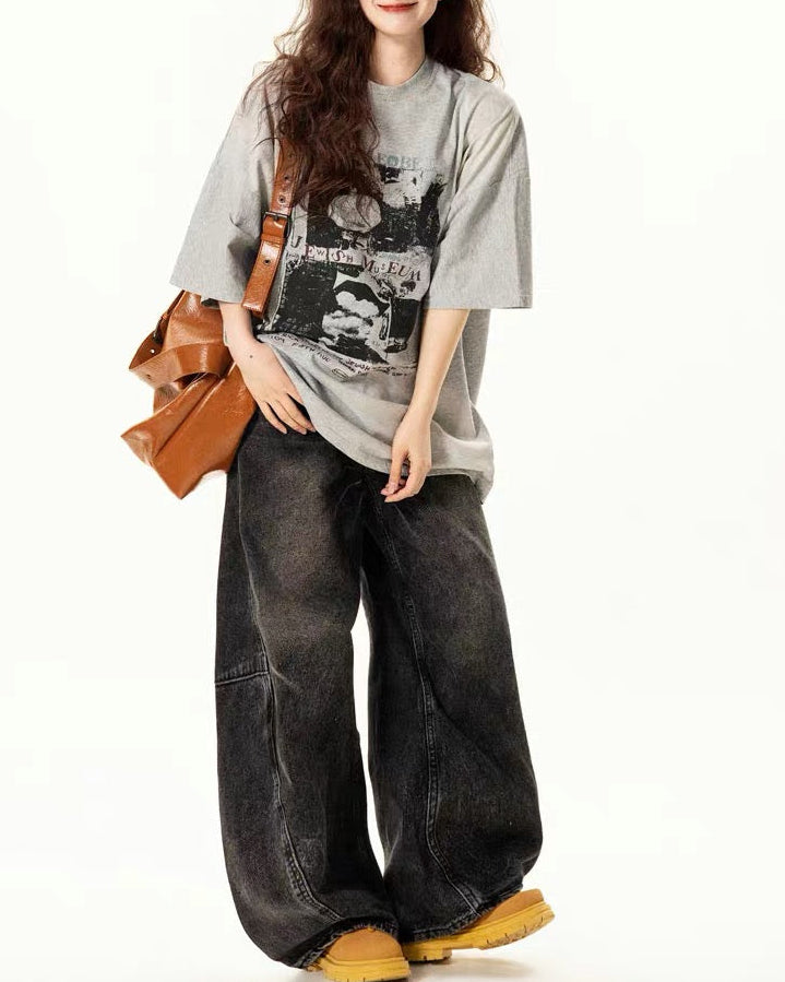 워시드 디스트레스드 반팔